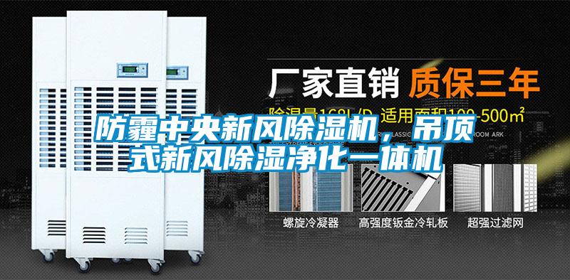 防霾中央新風除濕機，吊頂式新風除濕凈化一體機