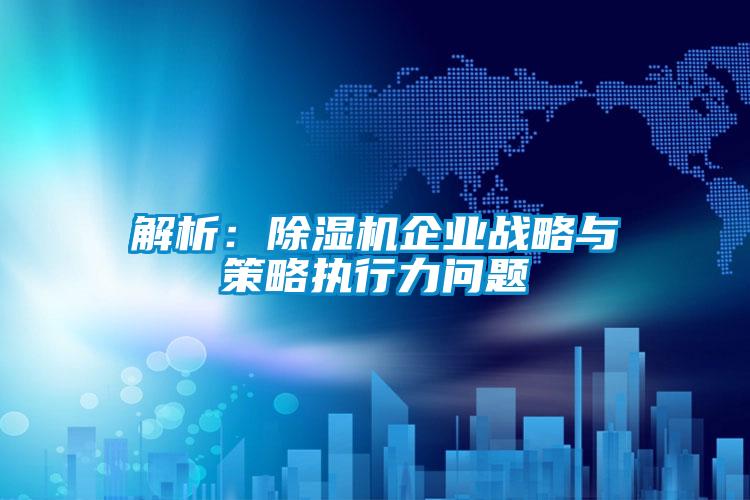 解析：除濕機(jī)企業(yè)戰(zhàn)略與策略執(zhí)行力問題