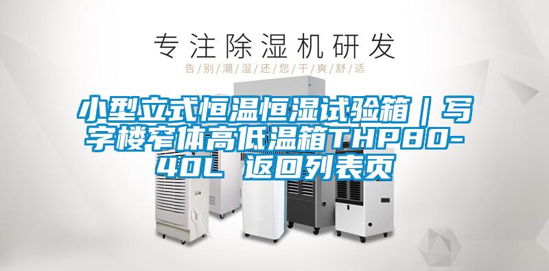 小型立式恒溫恒濕試驗箱|寫字樓窄體高低溫箱THP80-40L 返回列表頁