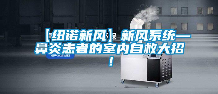 【紐諾新風】新風系統(tǒng)—鼻炎患者的室內(nèi)自救大招!